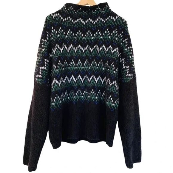 Anthropologie Pilcro Selene Zig Zag Pullover Mock Turtleneck Sweater Size XL NWT - Picture 2 of 7